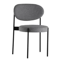 verpan - chaise series 430 structure noire - clair gris/étoffe hallingdal 65 130/piètement noir/lxhxp 54x82x51,5cm
