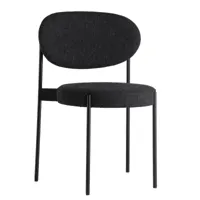 verpan - chaise series 430 structure noire - gris foncé/étoffe hallingdal 65 180/piètement noir/lxhxp 54x82x51,5cm