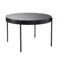 verpan - table series 430 ø120cm - noir/plateau de table linoléum fenix/bor/h 75,5cm / ø 120cm/structure acier inxydable noir ral 9011