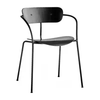 &tradition - chaise avec accoudoirs pavilion av2 - chêne noir/laqué/pxhxp 56x76x50cm/structure acier noir