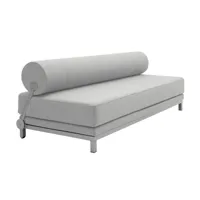 softline - canapé-lit sleep day bed - gris clair/étoffe vision 445/lxpxh 204x90x73cm/structure girs/bord de cordon gris clai