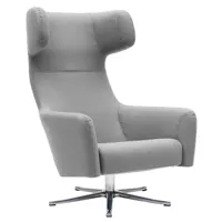 softline - fauteuil pivotant havana swivel - clair gris/étoffe feutre melange 620/lxhxp 90x113x79cm/structure aluminium poli