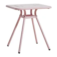 woud - table de jardin carré ray - rose/peint par poudrage/lxpxh 65x65x72cm
