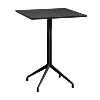 hay - table haute about a table aat 15 linoléum 80x80cm - noir/plateau de table linoléum/avec rebord en contreplaqué noir/lxlxh 80x80x105cm