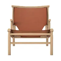 norr 11 - chaise longue samurai - marron/revêtement cuir sørensen brandy 97147/lxhxp 66x75x83cm/structure chêne naturel