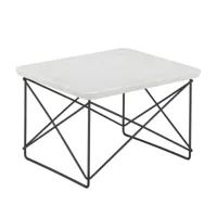 vitra - table d'appoint marbre occasional table ltr noire - blanc/platau de table marbre/structure acier revêtu par poudre noir/lxhxp 39,2x25x33,5cm