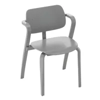 artek - chaise avec accoudoirs aslak - gris/laqué/structure bouleau massif laqué/pxhxp 53x76x50cm