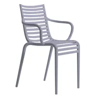 driade - chaise de jardin avec accoudoirs pip-e - gris lavande dic c285/mat/pxhxp 54x82x55cm