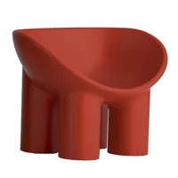 driade - chaise de jardin avec accoudoirs roly poly - rouge brique/red brick ral 3016/hxlxp 63x84x57cm