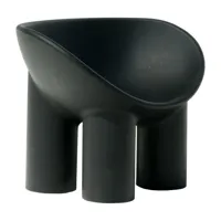 driade - chaise de jardin avec accoudoirs roly poly - noir/charcoal ral 9011/hxlxp 63x84x57cm