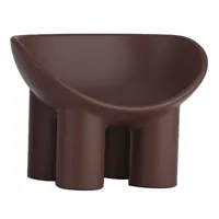driade - chaise de jardin avec accoudoirs roly poly - marron/peat ral 8011/hxlxp 63x84x57cm