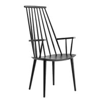 hay - chaise avec accoudoirs j110 hêtre - noir/aqué à base d'eau/lxhxp 53x106x60cm