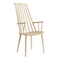 hay - chaise avec accoudoirs j110 hêtre - naturel/aqué à base d'eau/lxhxp 53x106x60cm