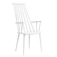hay - chaise avec accoudoirs j110 hêtre - blanc/aqué à base d'eau/lxhxp 53x106x60cm