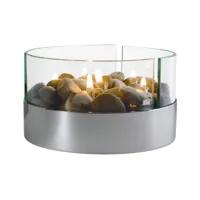 philippi - cheminée de table burn - aluminium, transparent/h x ø 13x20cm/pour l'huile de lampe uniquement