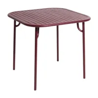 petite friture - table de jardin week-end 85x85cm - bordeaux/laqué mat/lxhxp 85x75x85cm/revêtement anti-uv