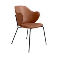 audo - chaise avec accoudoirs cuir lassen - cognac/couverture en cuir de soie, structure revêtu par poudre/lxlxh 65x58x88cm/structure noire
