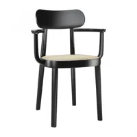 thonet - chaise avec accoudoirs 118 f avec clayonnage - noir tp 29/clayonnage avec résille de renfort/lxhxp 56x80x50cm/hêtre teinté