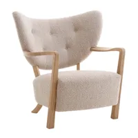 &tradition - fauteuil lounge structure chêne wulff atd2 - beige/étoffe karakorum 003/lxhxp 85x85x84cm/avec patins en feutre/structure chêne huilé/mous