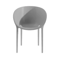 driade - chaise de jardin avec accoudoirs soft egg - gris/matière synthétique/pxhxp 61x74x58cm