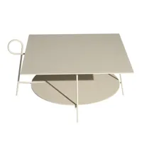 driade - table d'appoint angulaire carmina - sable/laqué/pxhxp 82x43x70cm/structure acier laqué