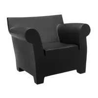 kartell - fauteuil de jardin bubble club - noir/polyéthylène teinté dans la mass/105x80x77cm