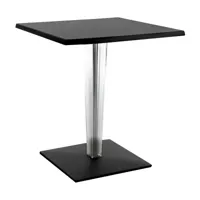 kartell - table top top dr. yes 60x60cm structure carré - noir/plateau de table werzalit 60x60cm/h 72cm/structure pmma transparent/base carré aluminiu