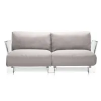 kartell - pop  outdoor - sofa biplace - sable/tissu sunbrella/résistant aux intempéries/structure transparente/175x70x94cm