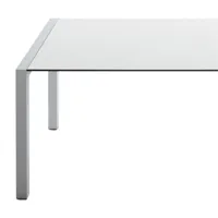 kristalia - sushi - table extensible - blanc/chants noirs/stratifié/piètement aluminium/livrée avec 2 rallonges/l: 150-187-224cm
