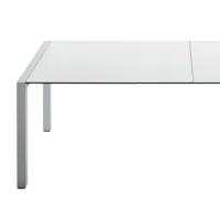 kristalia - sushi - table extensible - blanc/chants noirs/stratifié/piètement aluminium/livrée avec 2 rallonges/l: 220-257-294cm