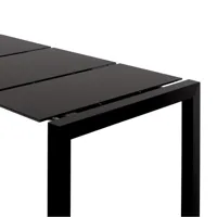 kristalia - sushi - table extensible - noir/piètement noir/stratifié/livrée avec 2 rallonges/l: 150-187-224cm