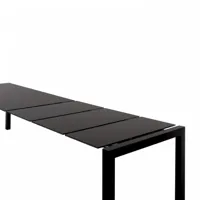 kristalia - sushi - table extensible - noir/piètement noir/stratifié/livrée avec 3 rallonges/l: 177-214-251-288cm