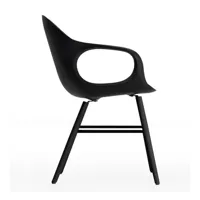 kristalia - elephant - fauteuil avec piètement en bois - noir/pxhxp 62x85x58cm/structure noire