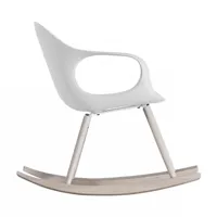 kristalia - elephant - fauteuil à bascule - blanc/patins en bois de hêtre