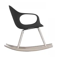 kristalia - elephant - fauteuil à bascule - noir/patins en bois de hêtre