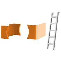 magis - accessoires de lit d'enfants bunky - orange//2 éléments d'assemblage/1 échelle blanche