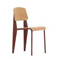 vitra - chaise standard - chêne naturel/structure acier revêtu par poudre rouge japonais/lxhxp 42x82x49cm