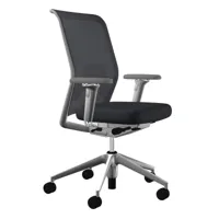 vitra - id mesh - chaise de bureau structure aluminium - noir nero /siège silk mesh/ diamond mesh 66/réglage inclinaison & profondeur d'assise /incl..