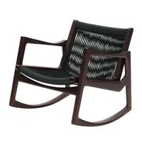 classicon - fauteuil à bascule euvira - noir/cordonnet noir/72x75x65cm//inserts feutre antidérapants/structure chêne marron teinté