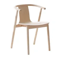 cappellini - chaise avec accoudoirs bac - frêne blanchi/siège bois/pxpxh 52,5x51x73cm/structure frêne blanchi
