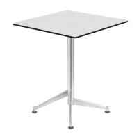 la palma - table pliante carrée seltz p74 - blanc/plateau de table hpl/lxlxh 60x60x72cm/châssis acier inoxydable sablé