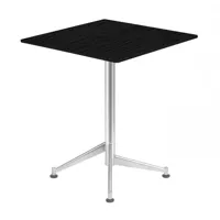 la palma - table pliante carrée seltz p74 - noir décapage/plateau de table multiplex en boule/lxlxh 60x60x72cm/châssis acier inoxydable sablé