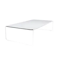 la palma - table d'appoint toé t56 - blanc/hpl blanc/lxlxh 128x64x30cm/piètement laqué en blanc