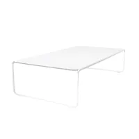 la palma - table d'appoint toé t56 - blanc/hpl fenix blanc/lxlxh 128x64x30cm/piètement laqué en blanc