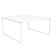 la palma - table d'appoint toé t57 - blanc/hpl fenix blanc/piètement laqué en blanc/lxlxh 70x70x34cm