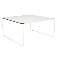 la palma - table d'appoint toé t57 - blanc/hpl blanc/piètement laqué en blanc/lxlxh 70x70x34cm