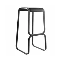 la palma - tabouret de bar siège en cuir 80cm continuum s108 - noir/siège en cuir souple/lxhxp 42x80x43cm/structure laqué noire