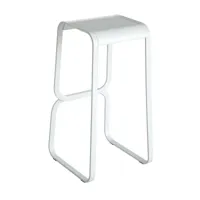 la palma - tabouret de bar multiplex de siège 80cm continuum - blanc/siège laqué/lxhxp 42x80x43cm/structure laqué blanc