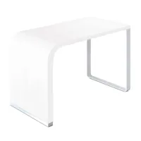 la palma - table de bar brunch 180x70x110cm - blanc/stratifié de table 0,9/lxpxh 180x70x110cm/châssis chromé mat