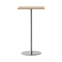 la palma - table de bistrot chromé mat brio 72-102cm - chêne blanchi/plateau de table multiplex en boule/lxlxh 60x60x102cm/structure chromé mat